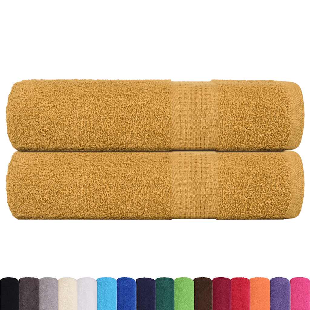 Asciugamani 2 pz Oro 50x100 cm 360 g/m² 100% Cotone - homemem39