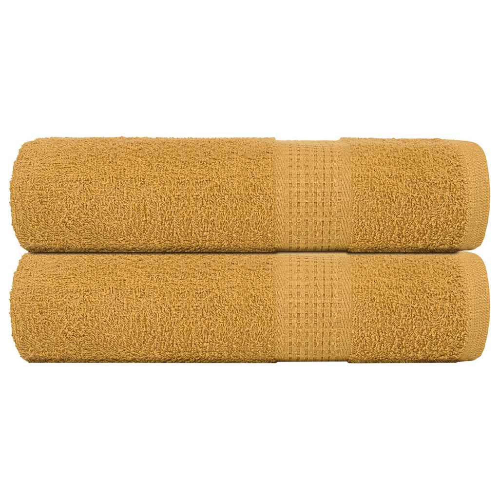 Asciugamani Doccia 2 pz Oro 70x140 cm 360 g/m² 100% Cotone