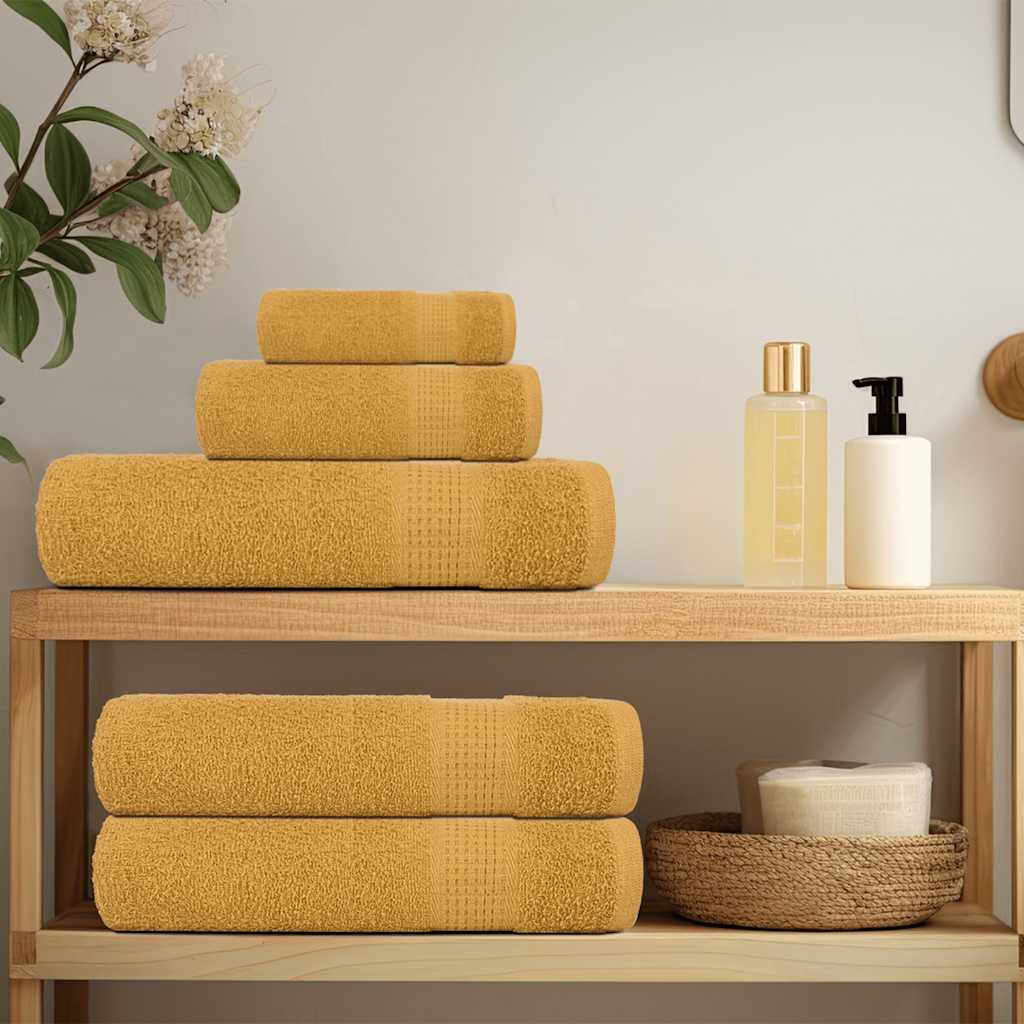 Asciugamani da Bagno 2 pz Oro 100x150 cm 360 g/m² 100% Cotone