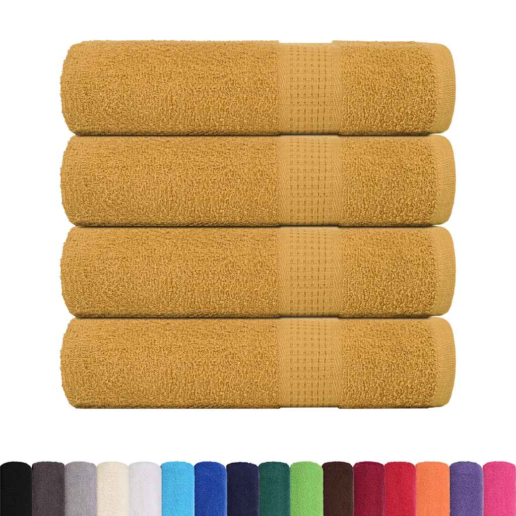 Asciugamani da Bagno 4 pz Oro 100x150 cm 360 g/m² 100% Cotone - homemem39