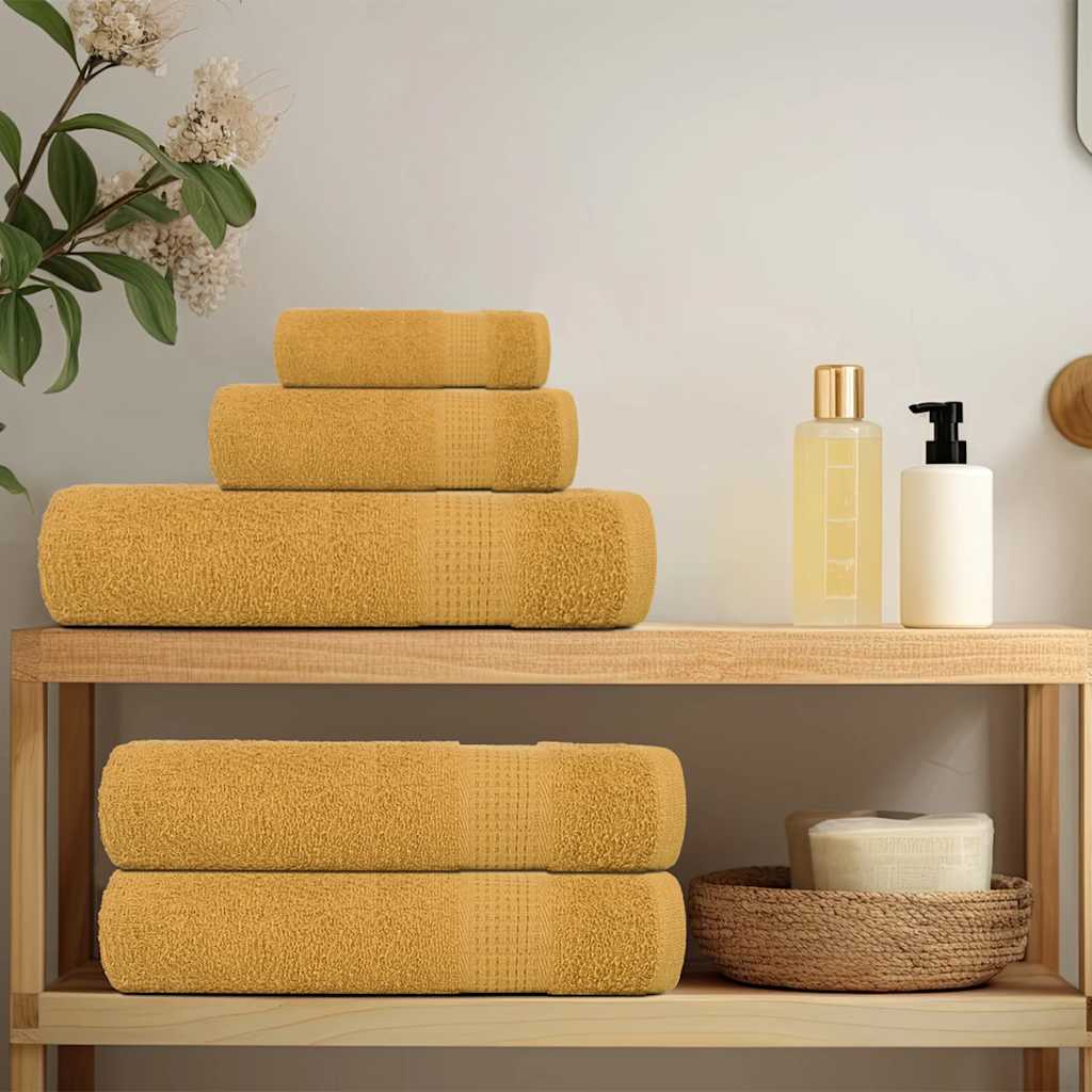 Asciugamani da Bagno 4 pz Oro 100x150 cm 360 g/m² 100% Cotone - homemem39