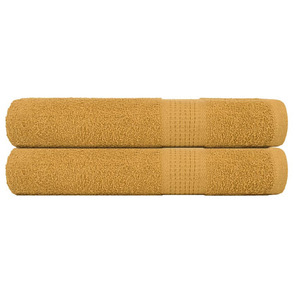 Asciugamani per Sauna 2 pz Oro 80x200 cm 360 g/m² 100% Cotone