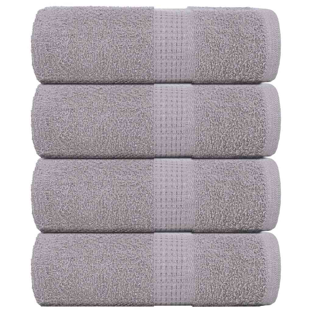 Asciugamani per Sapone 4 pz Grigio 30x30cm 360g/m² 100% Cotone - homemem39