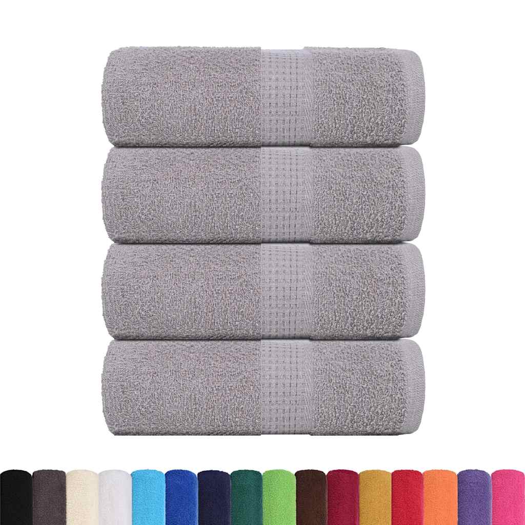 Asciugamani per Sapone 4 pz Grigio 30x30cm 360g/m² 100% Cotone