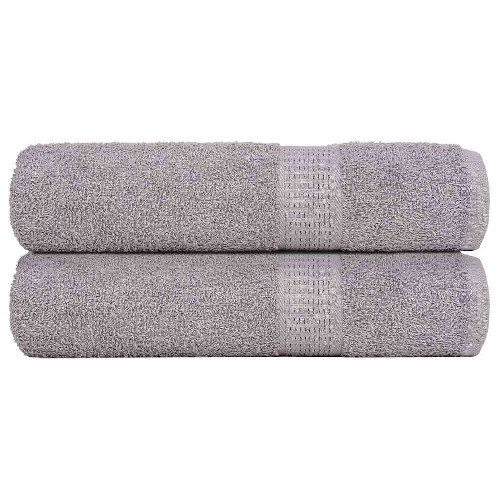 Asciugamani 2 pz Grigio 50x100 cm 360 g/m² 100% Cotone