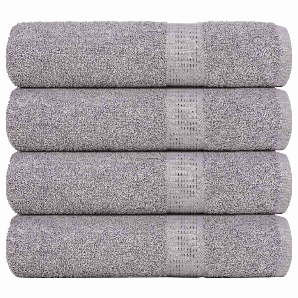 Asciugamani 4 pz Grigio 50x100 cm 360 g/m² 100% Cotone