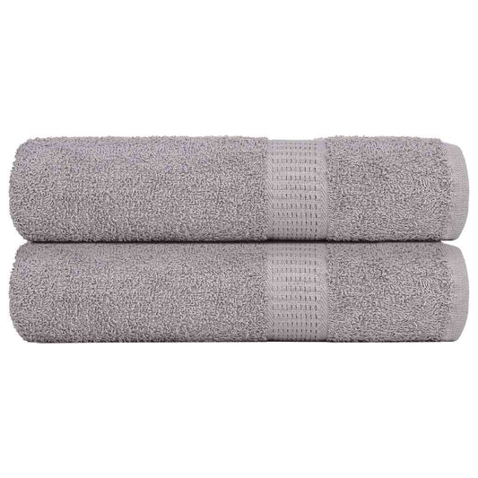 Asciugamani da Bagno 2 pz Grigio 100x150cm 360g/m² 100% Cotone