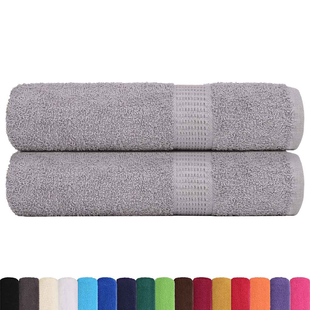 Asciugamani da Bagno 2 pz Grigio 100x150cm 360g/m² 100% Cotone - homemem39