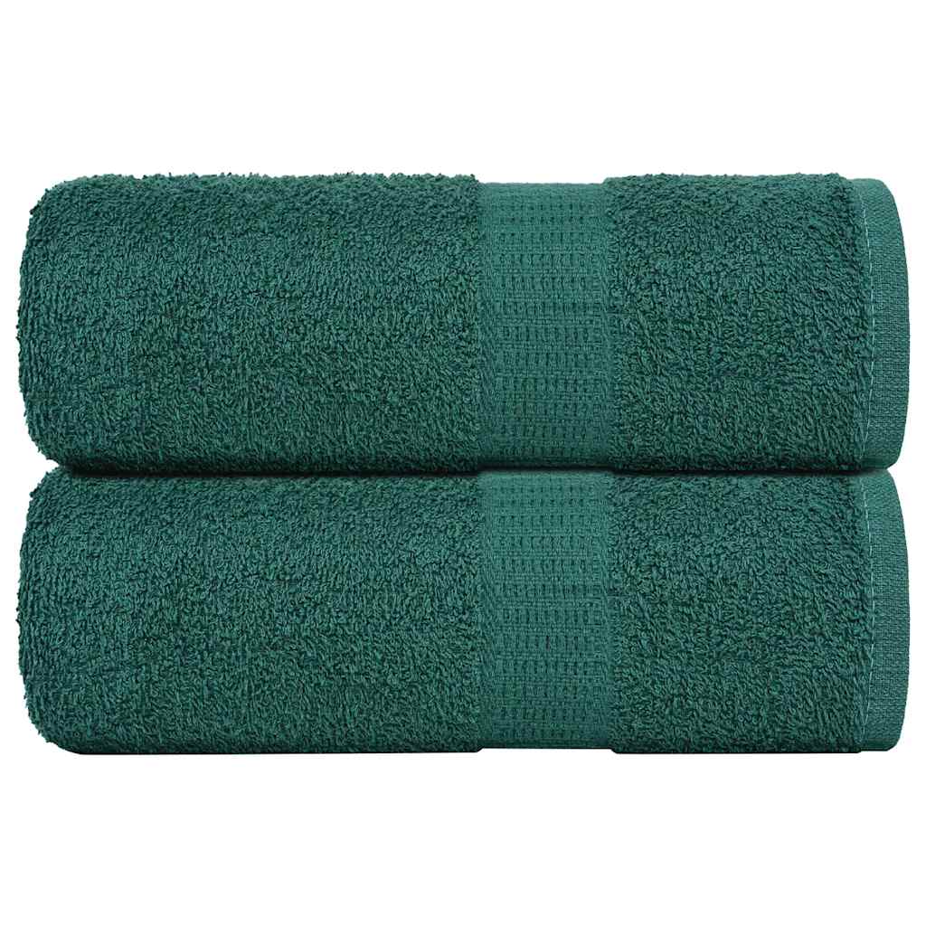 Asciugamani Ospiti 2 pz Verde 30x50 cm 360 g/m² 100% Cotone