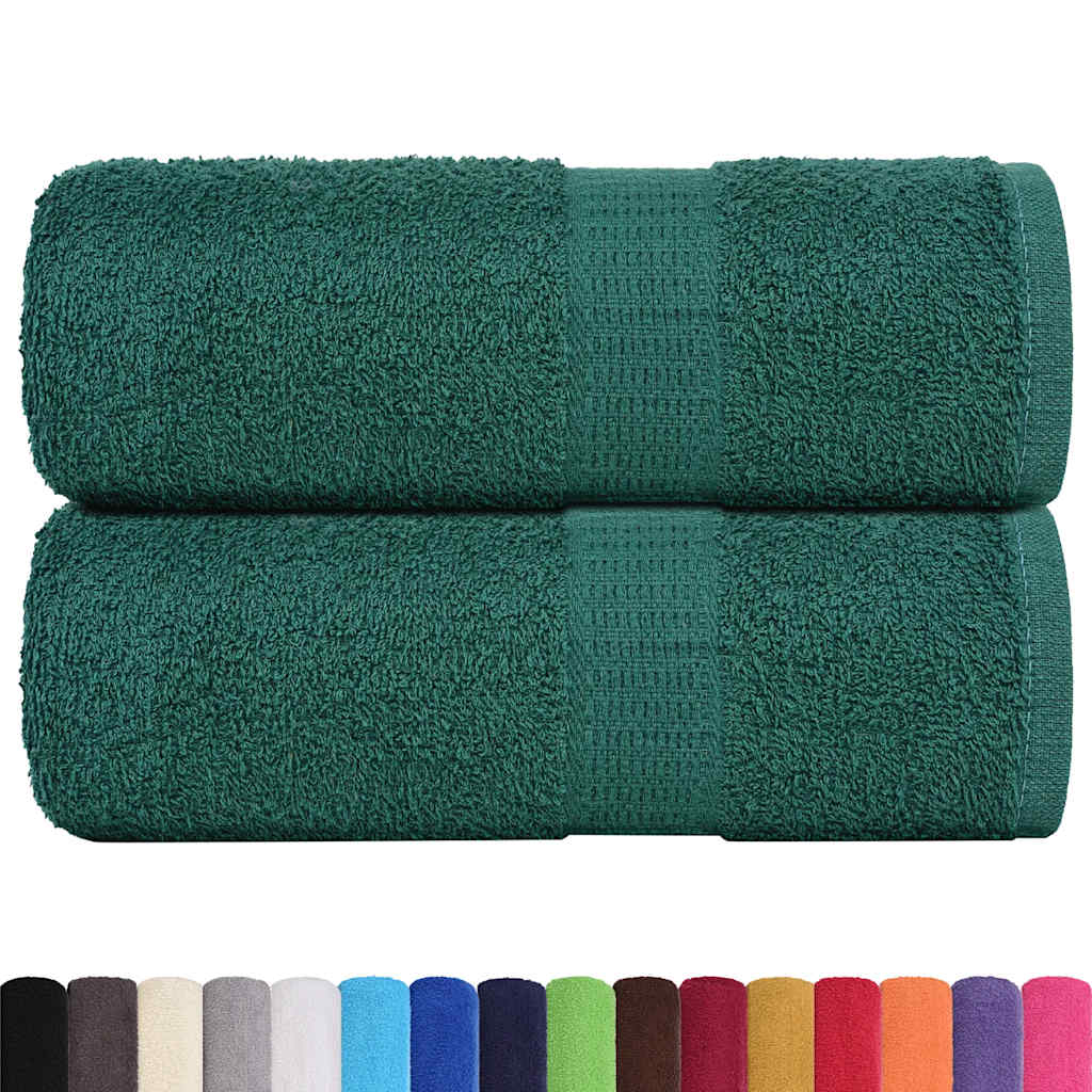 Asciugamani Ospiti 2 pz Verde 30x50 cm 360 g/m² 100% Cotone