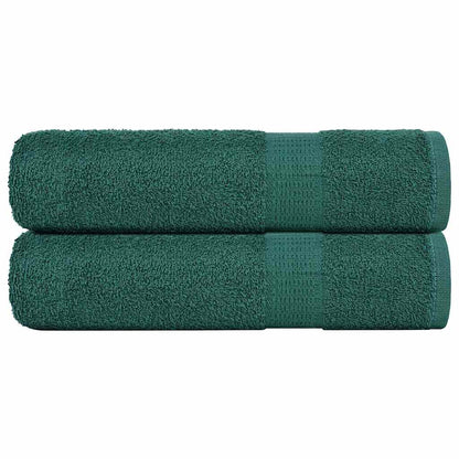 Asciugamani Doccia 2 pz Verde 70x140 cm 360 g/m² 100% Cotone