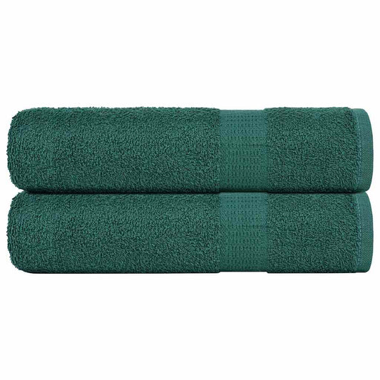 Asciugamani Doccia 2 pz Verde 70x140 cm 360 g/m² 100% Cotone