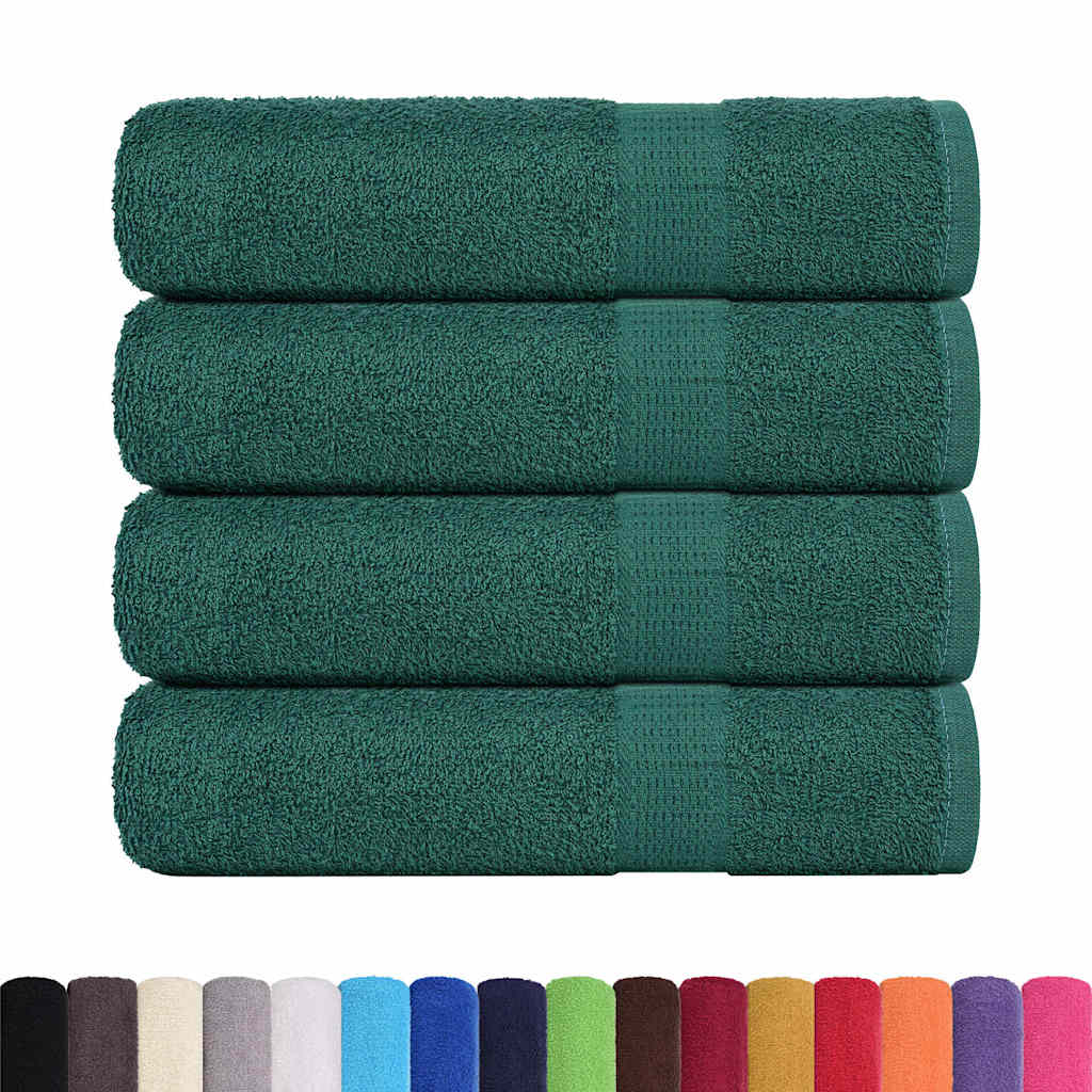 Asciugamani Doccia 4 pz Verde 70x140 cm 360 g/m² 100% Cotone