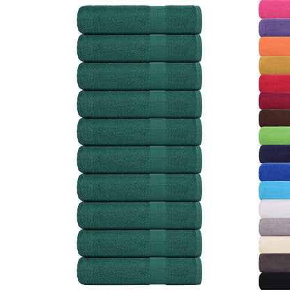 Asciugamani Doccia 10 pz Verde 70x140 cm 360 g/m² 100% Cotone