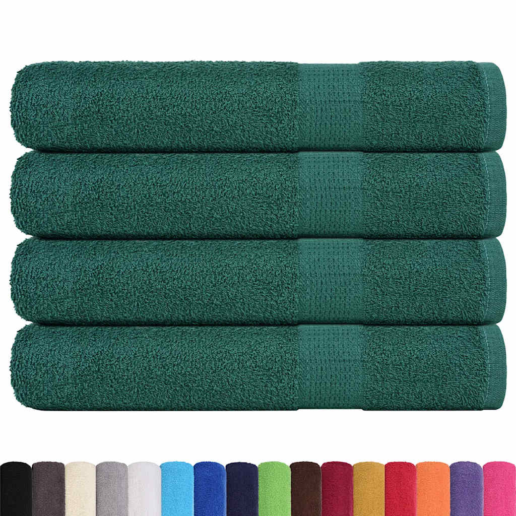 Asciugamani per Sauna 4 pz Verde 80x200cm 360g/m² 100% Cotone