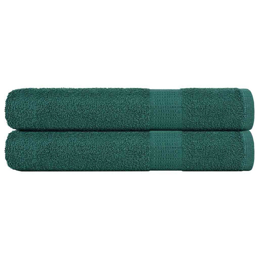 Asciugamani 2 pz Verde 100x200 cm 360 g/m² 100% Cotone