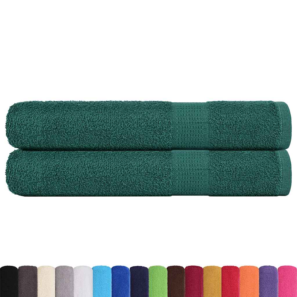 Asciugamani 2 pz Verde 100x200 cm 360 g/m² 100% Cotone - homemem39