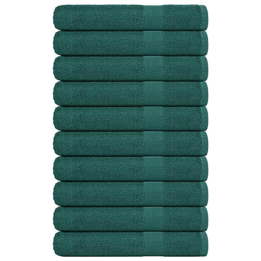 Asciugamani 10 pz Verde 100x200 cm 360 g/m² 100% Cotone