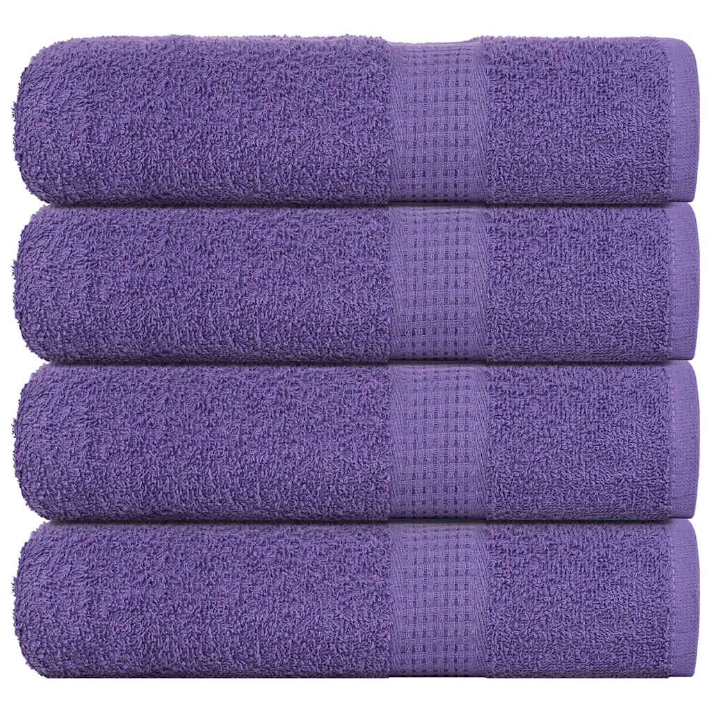 Asciugamani da Bagno 4 pz Viola 100x150cm 360g/m² 100% Cotone