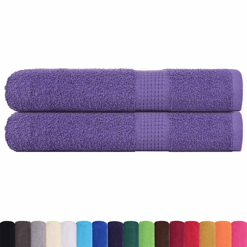 Asciugamani per Sauna 2 pz Viola 80x200cm 360g/m² 100% Cotone