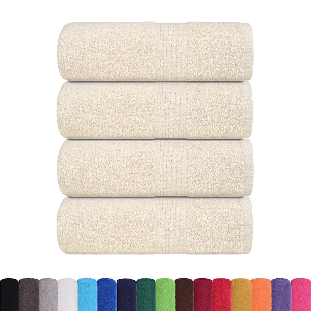 Asciugamani Ospiti 4 pz Crema 30x50 cm 360 g/m² 100% Cotone