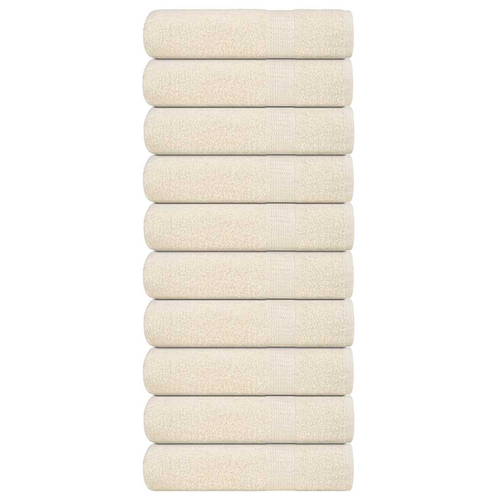 Asciugamani 10 pz Crema 50x100 cm 360 g/m² 100% Cotone - homemem39