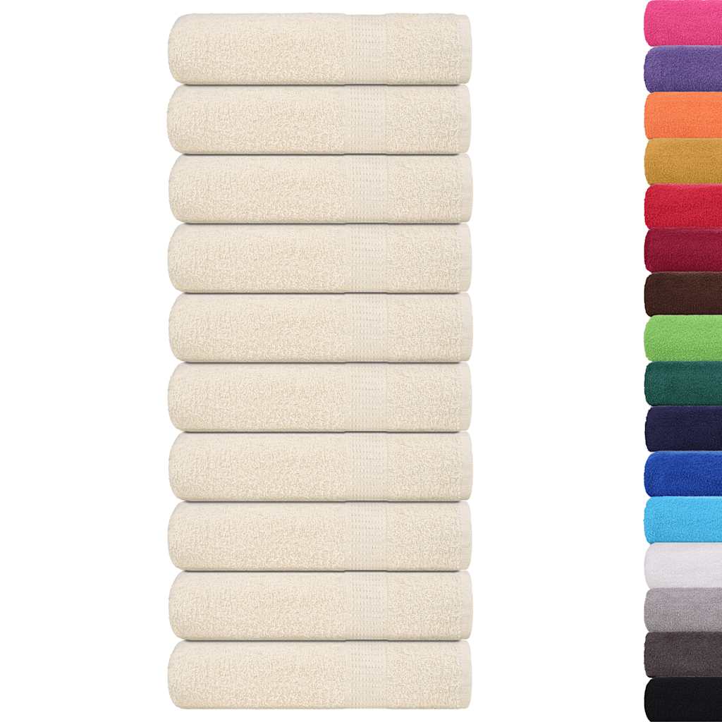 Asciugamani 10 pz Crema 50x100 cm 360 g/m² 100% Cotone - homemem39