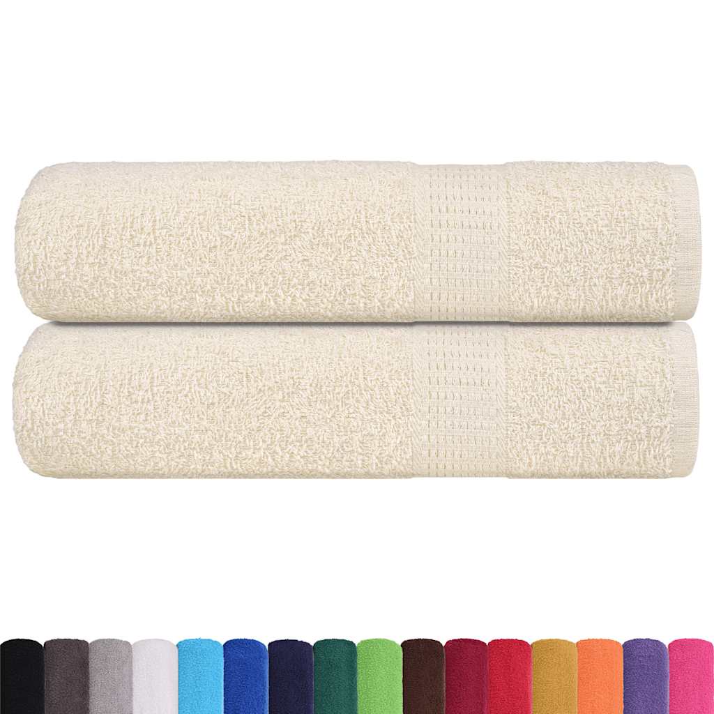 Asciugamani da Bagno 2 pz Crema 100x150 cm 360 g/m² 100% Cotone - homemem39