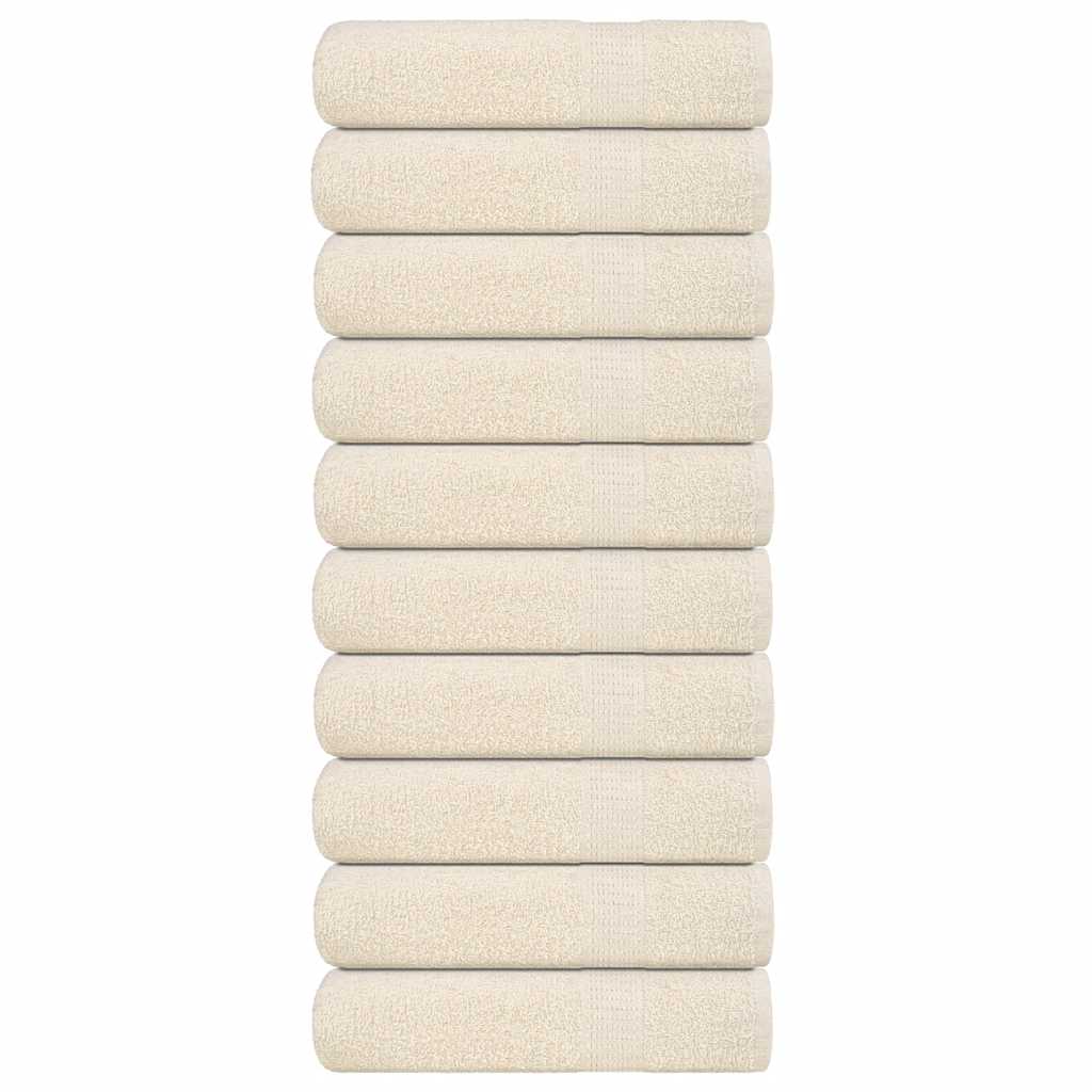 Asciugamani da Bagno 10 pz Crema 100x150cm 360 g/m² 100% Cotone - homemem39