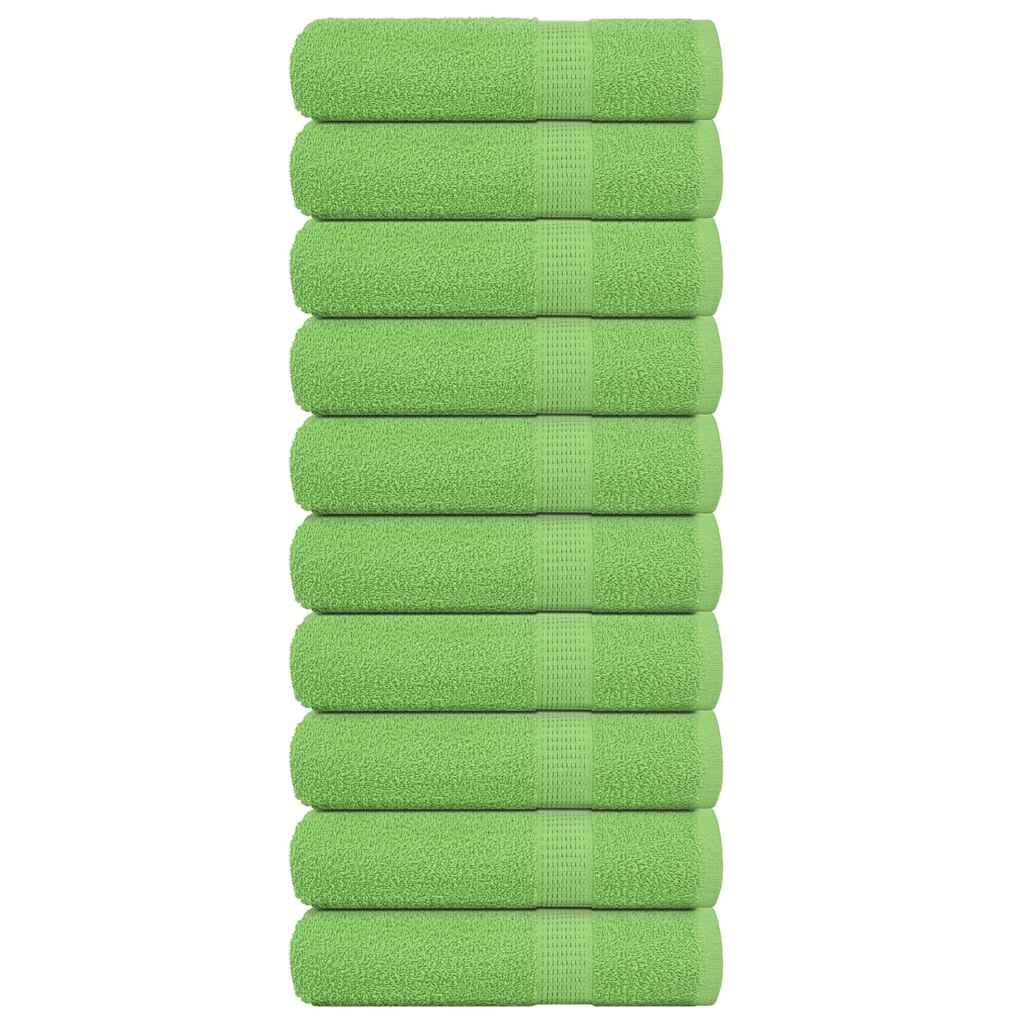 Asciugamani da Bagno 10 pz Verde Mela 100x150cm 360 g/m² Cotone - homemem39