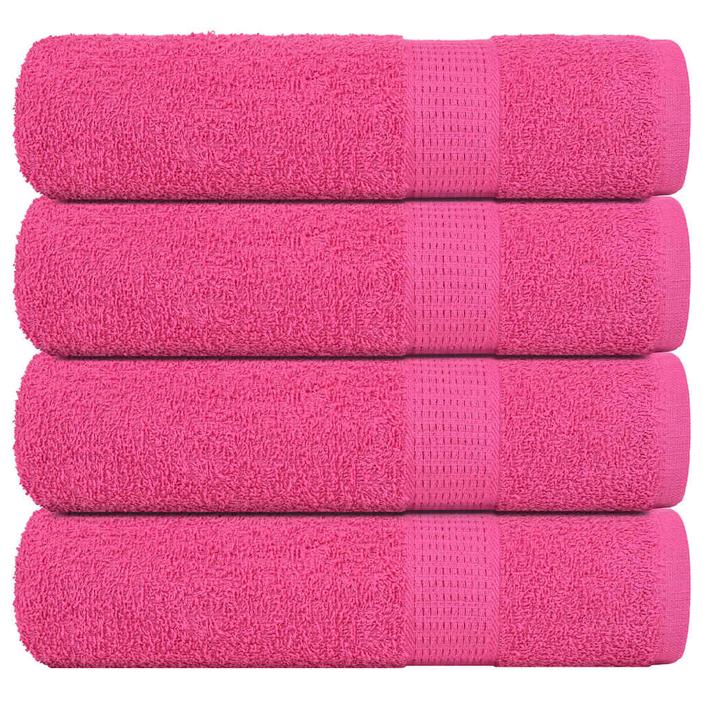 Asciugamani Doccia 4 pz Rosa 70x140 cm 360 g/m² 100% Cotone