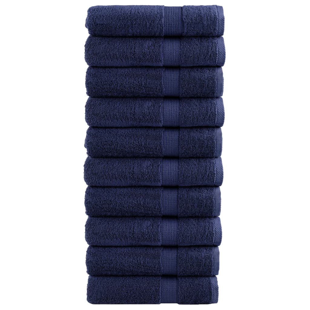 Asciugamani Doccia SOLUND 10 pz Blu Navy 70x140 cm 600gsm - homemem39