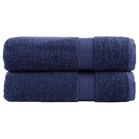 Asciugamani da Bagno SOLUND 2 pz Blu Navy 100x150cm 600gsm - homemem39