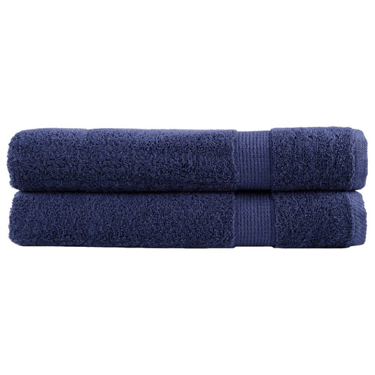 Asciugamani per Sauna SOLUND 2 pz Blu Navy 80x200cm 600gsm - homemem39