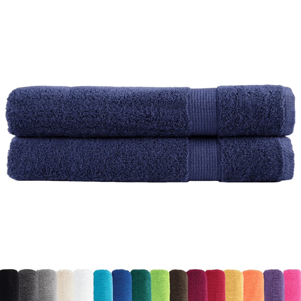 Asciugamani per Sauna SOLUND 2 pz Blu Navy 80x200cm 600gsm - homemem39