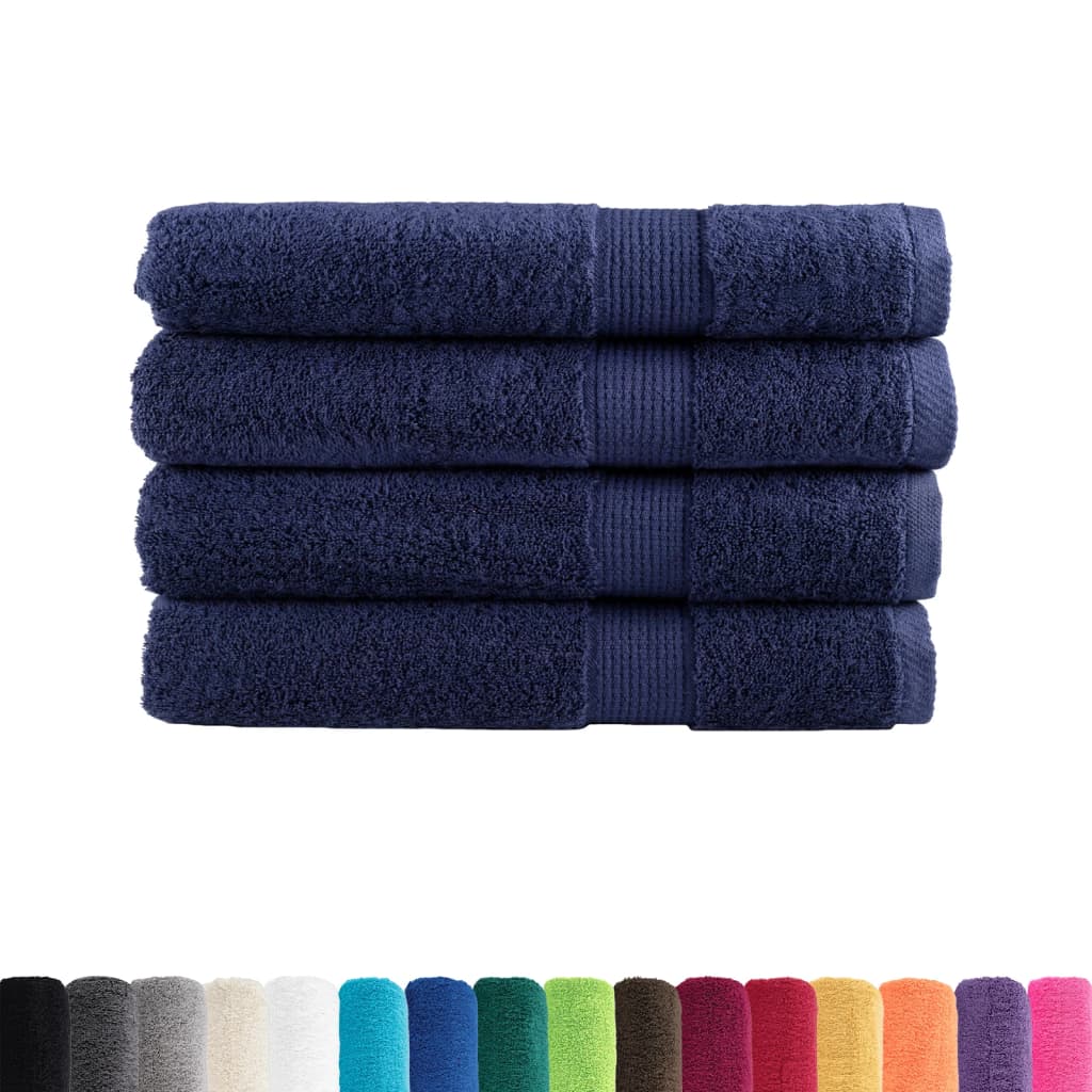 Asciugamani per Sauna SOLUND 4 pz Blu Navy 80x200cm 600gsm - homemem39