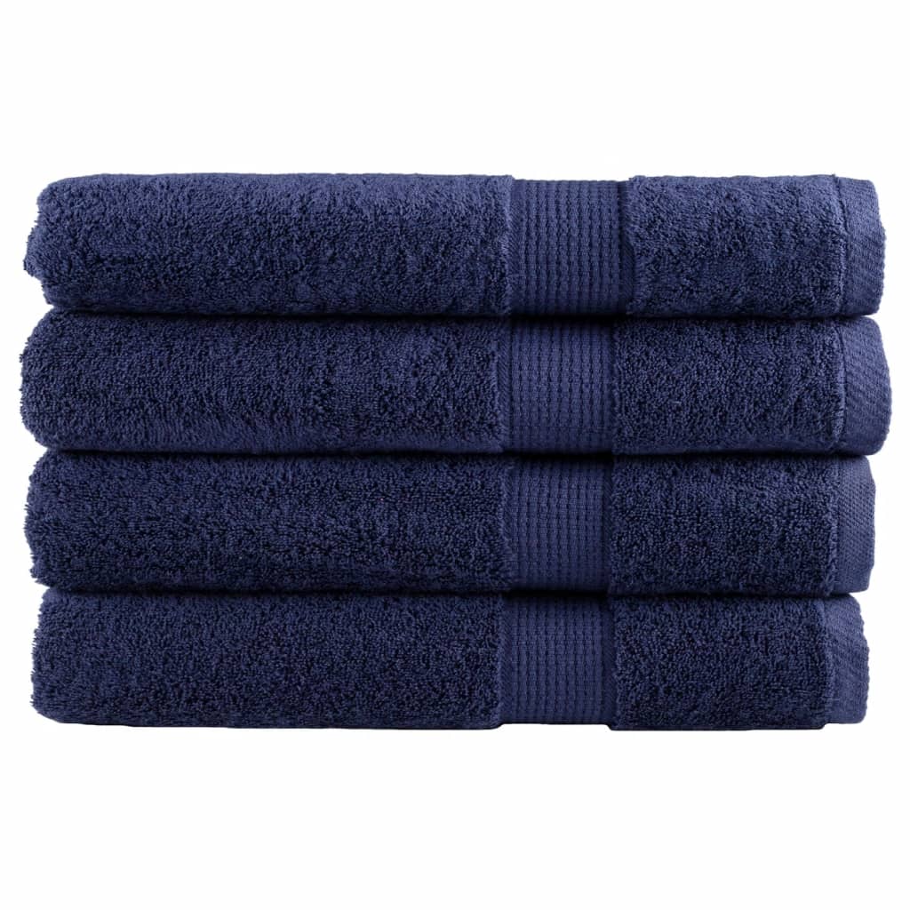 Asciugamani Premium SOLUND 4 pz Blu Navy 100x200cm 600gsm - homemem39