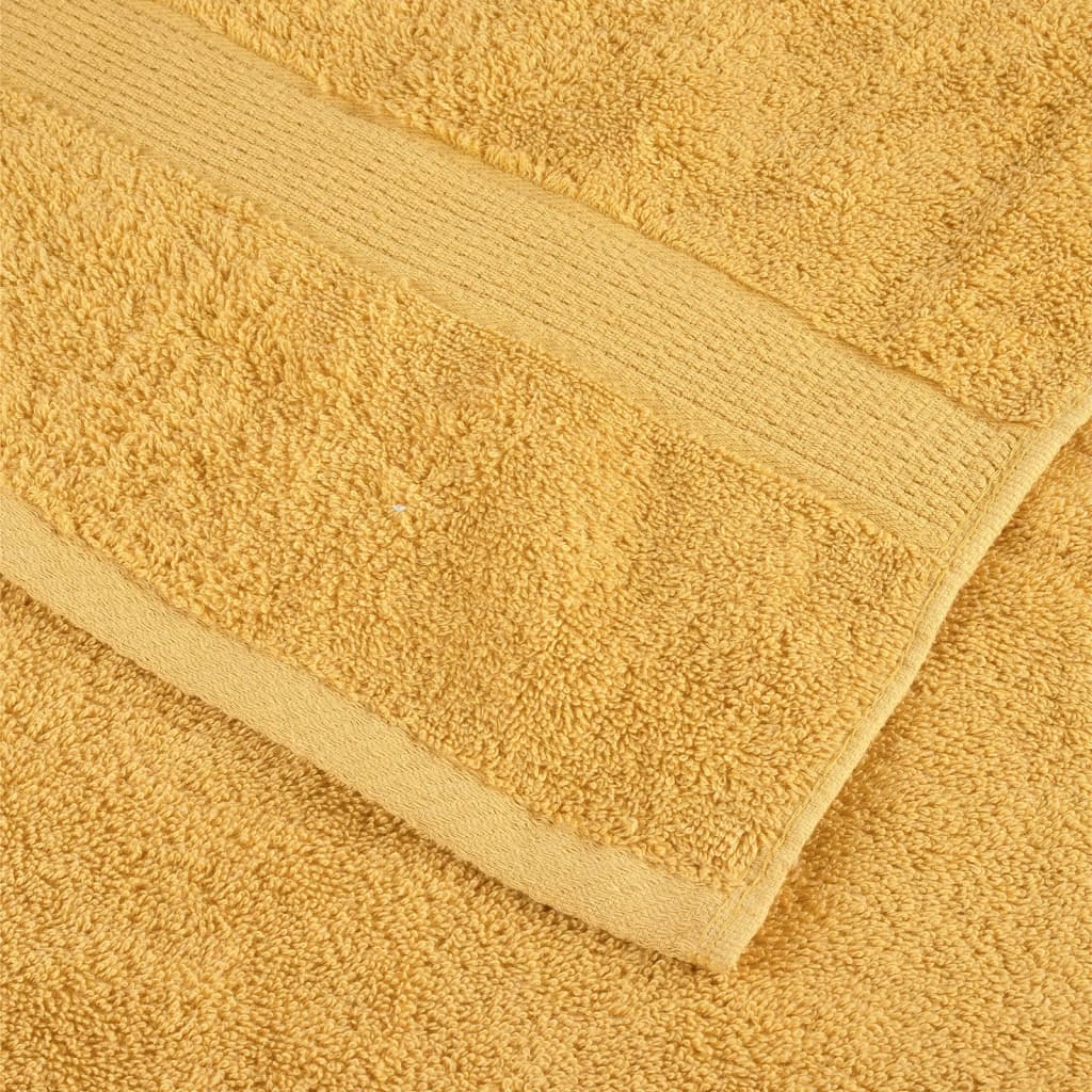 Asciugamani da Bagno SOLUND 2 pz Oro 100x150 cm 600gsm - homemem39