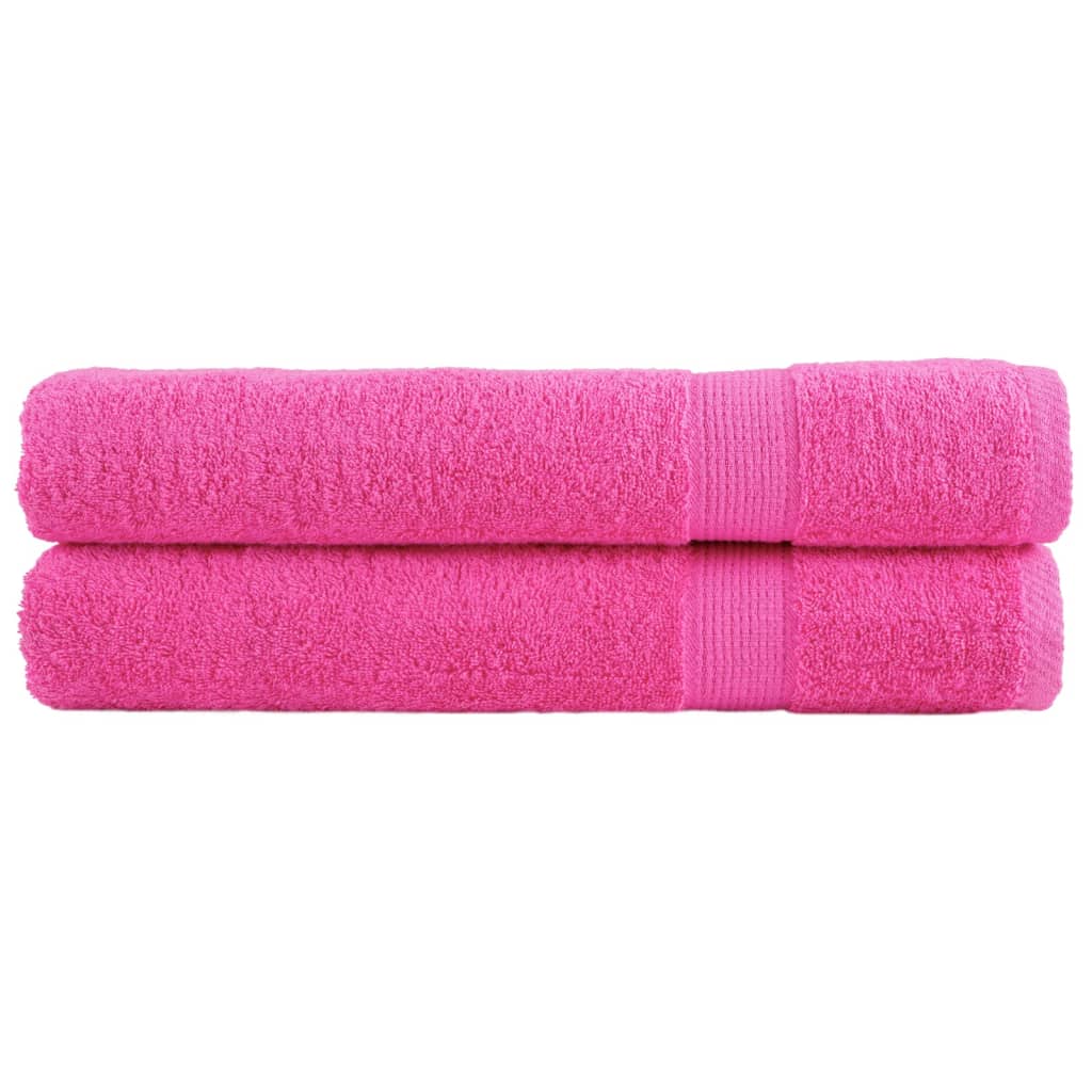 Asciugamani Premium SOLUND 2 pz Rosa 100x200 cm 600 g/m² - homemem39