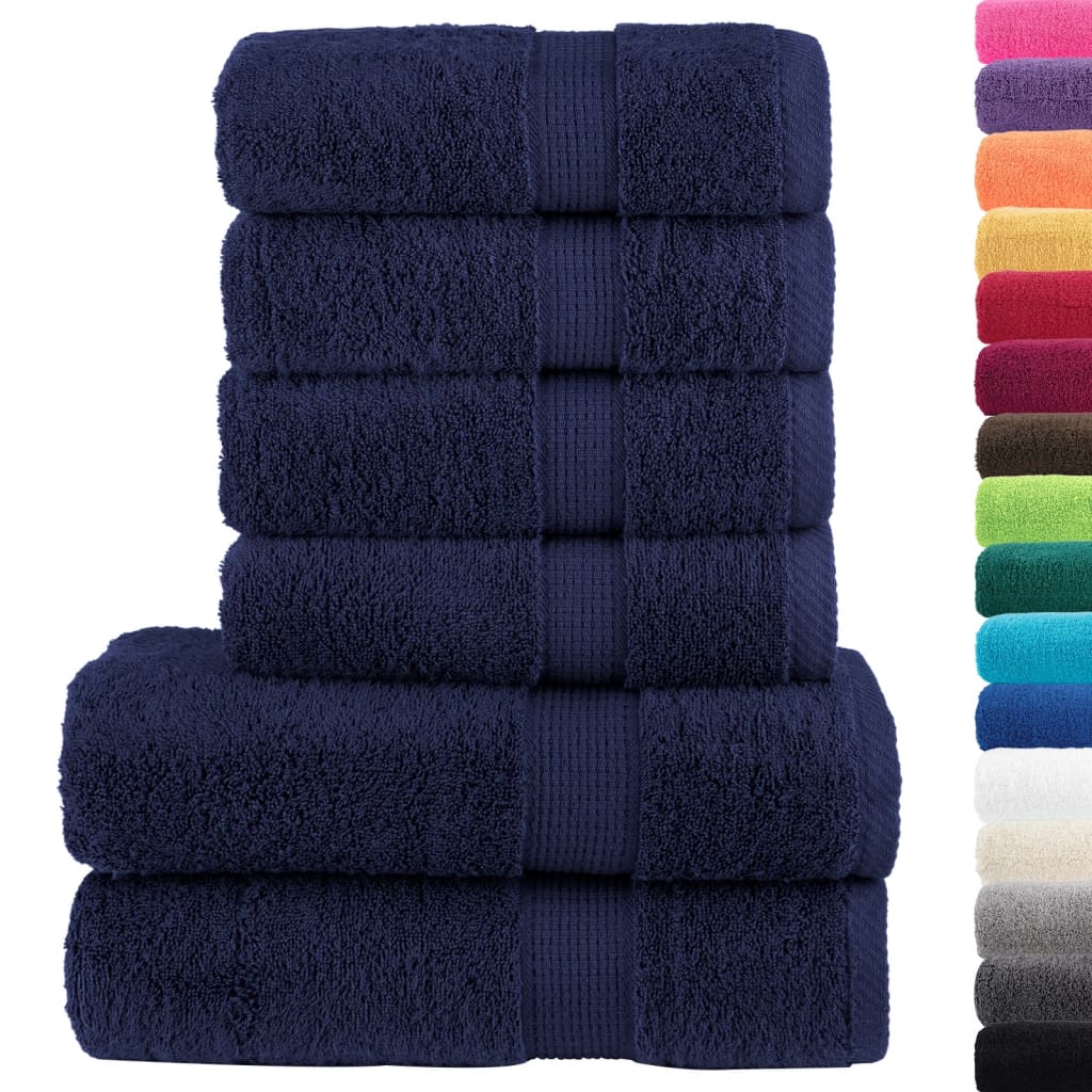 Set ASciugamani SOLUND 8 pz Blu Navy 600 gsm - homemem39