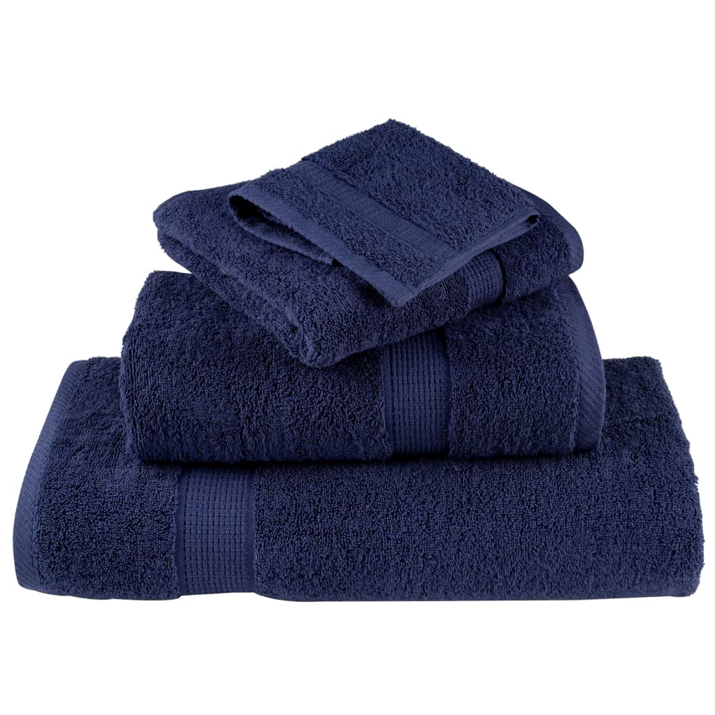 Set ASciugamani SOLUND 8 pz Blu Navy 600 gsm - homemem39