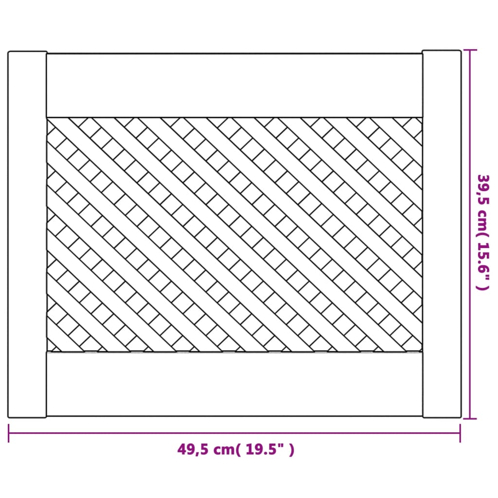 Ante con Design a Reticolo 2 pz 49,5x39,5 cm in Legno di Pino - homemem39