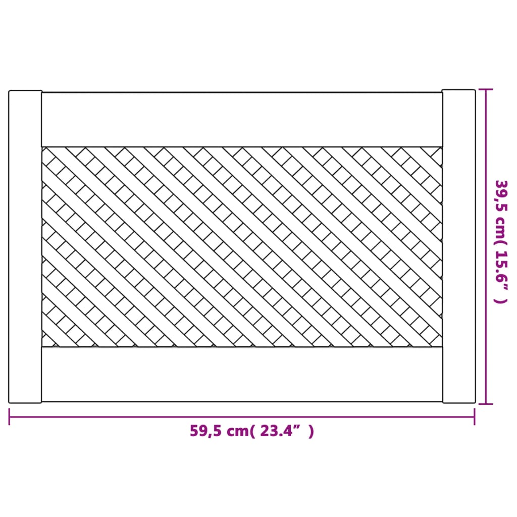 Ante con Design a Reticolo 2 pz 59,5x39,5 cm in Legno di Pino