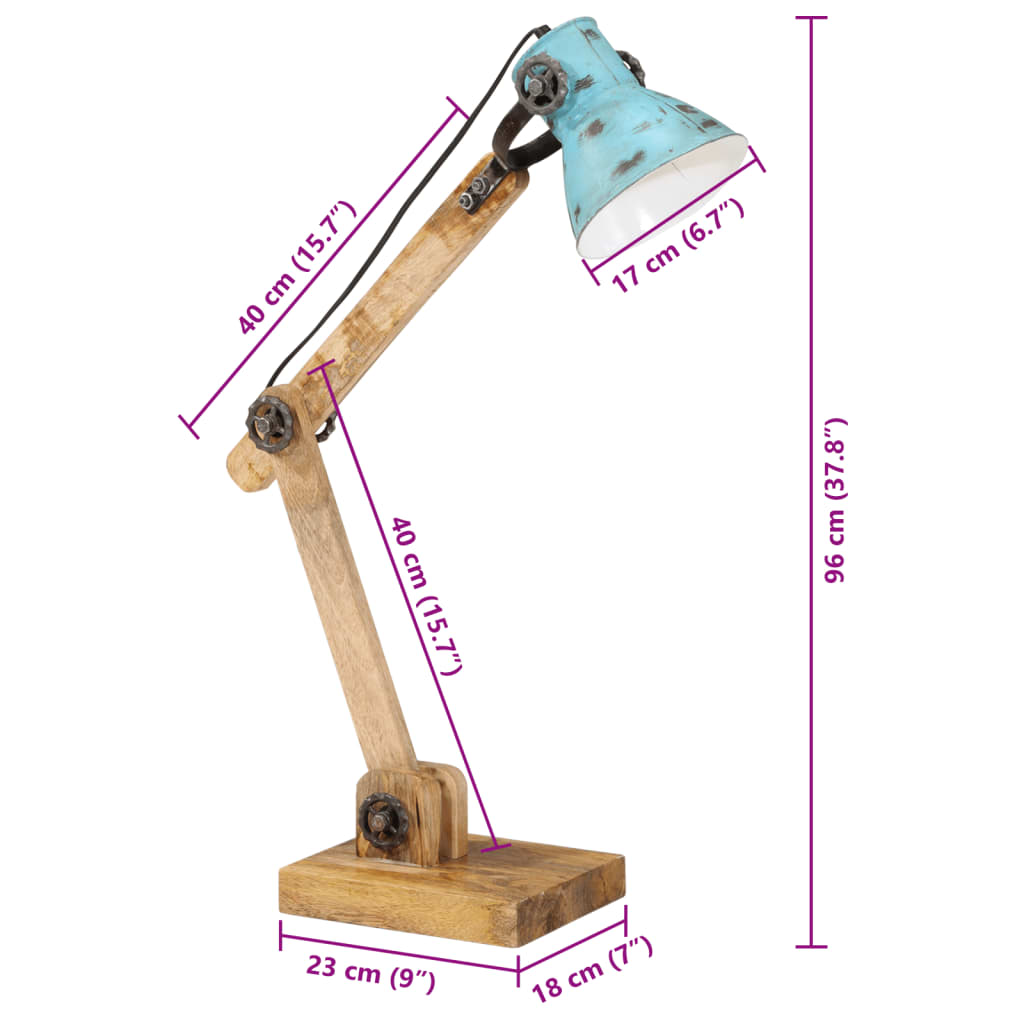 Lampada da Scrivania 25 W Blu Anticato 23x18x96 cm E27 - homemem39