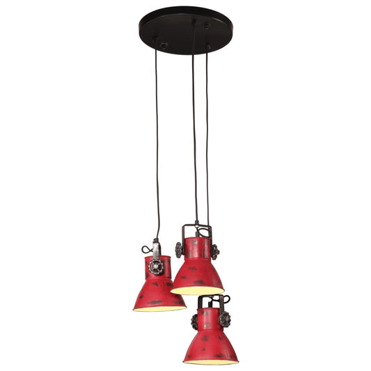 Lampada Pensile 25 W Rosso Anticato 30x30x100 cm E27 - homemem39