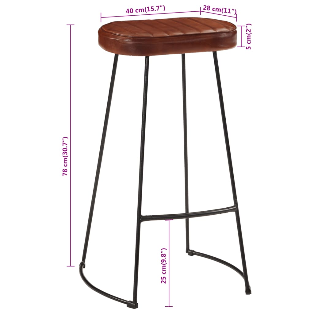 Sgabelli da Bar Gavin 2 pz Marrone Scuro 44x37,5x78 cm - homemem39