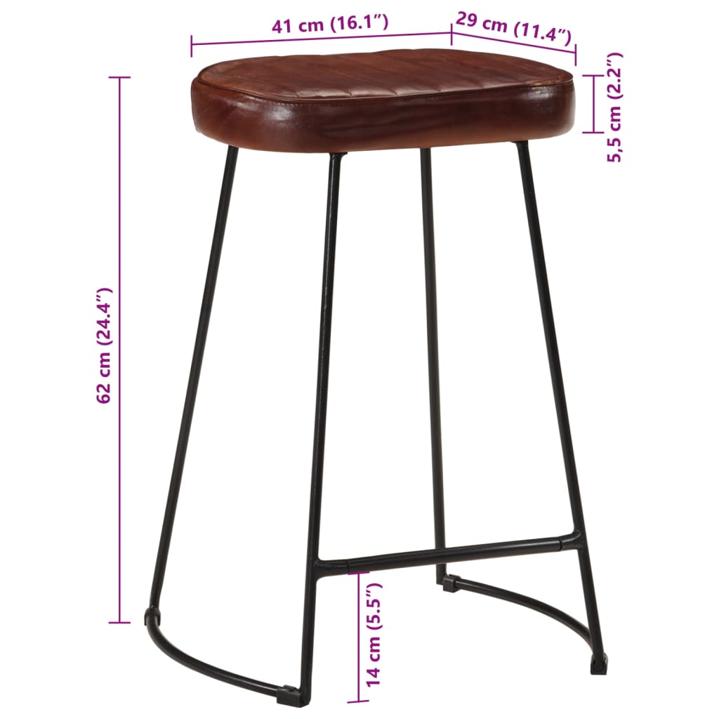 Sgabelli da Bar 2 pz Marrone Scuro 41x29x62 cm - homemem39