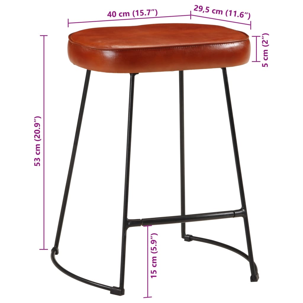 Sgabelli da Bar 2 pz Marrone Scuro 40x29,5x53 cm - homemem39