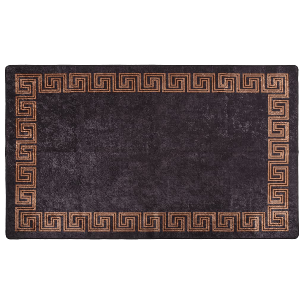 Tappeto Lavabile Nero e Oro 150x230 cm Antiscivolo - homemem39