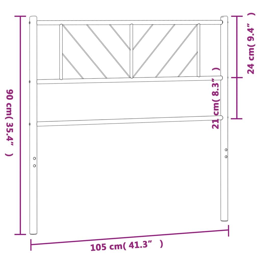 Testiera in Metallo Bianco 100 cm - homemem39